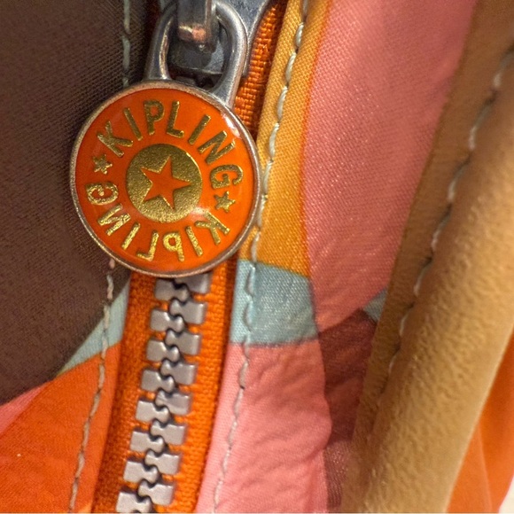 Kipling Nylon Hobo Women’s Orange Shoulder Bag With Monkey Adjustable Strap - Picture 7 of 16